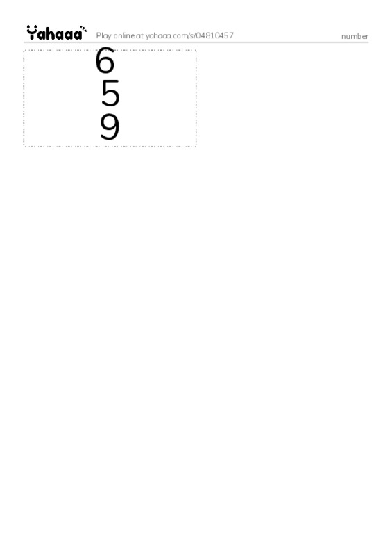 Word flashcards worksheet for number