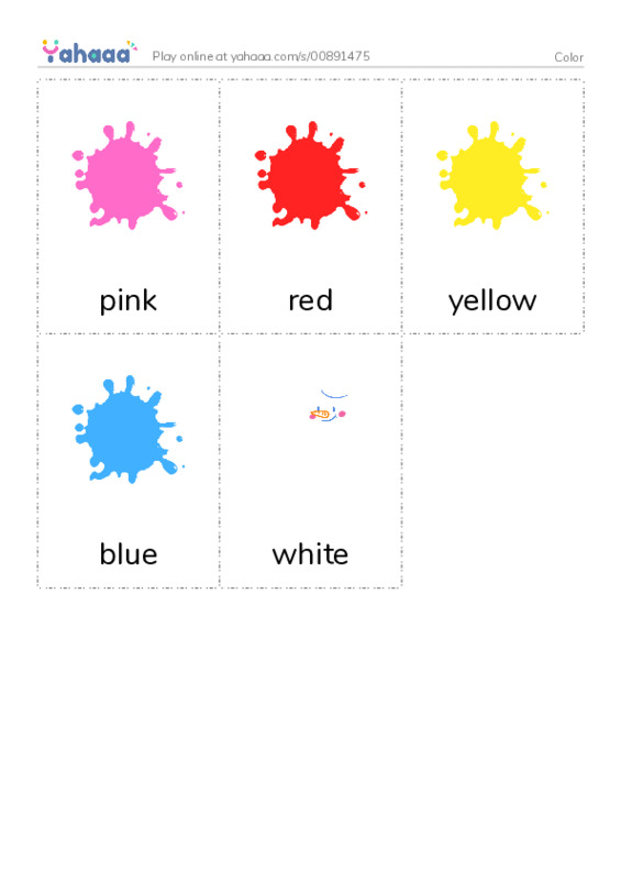 Picture flashcards worksheet for Color