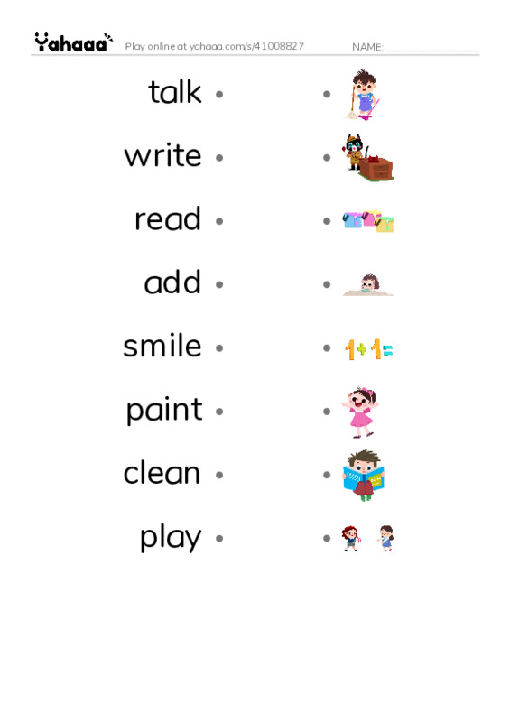 Draw a line to match worksheet for Maria and her Teacher