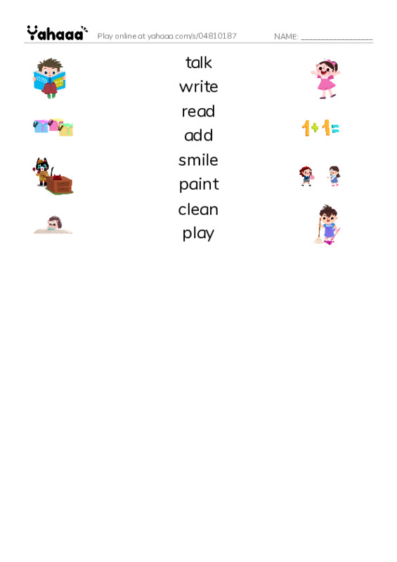 Match both sides worksheet for Maria and her Teacher