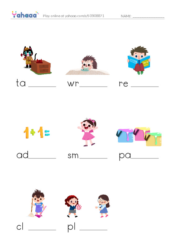 Finish the word worksheet for Maria and her Teacher