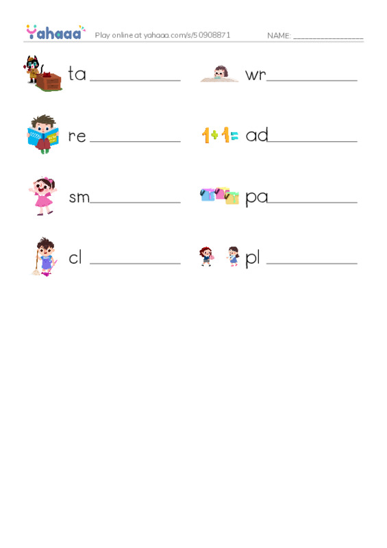 Write the word rows worksheet for Maria and her Teacher