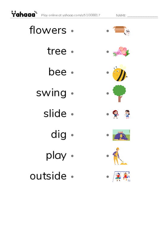 Draw a line to match worksheet for What I like?