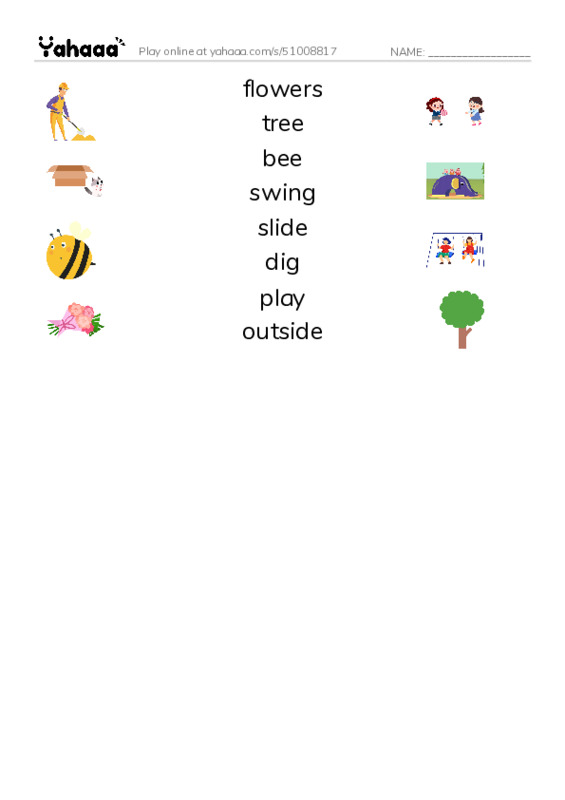 Match both sides worksheet for What I like?