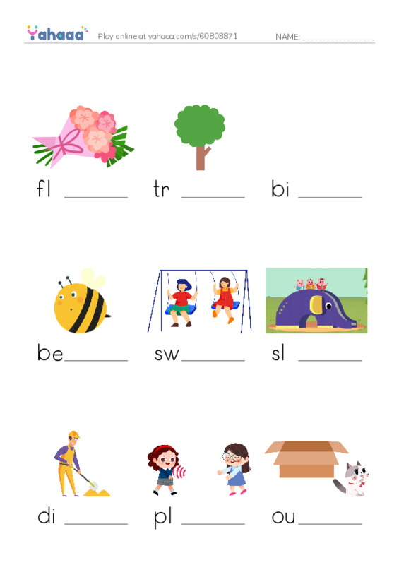 Finish the word worksheet for What I like?