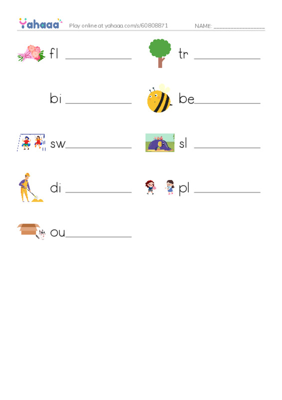 Write the word rows worksheet for What I like?
