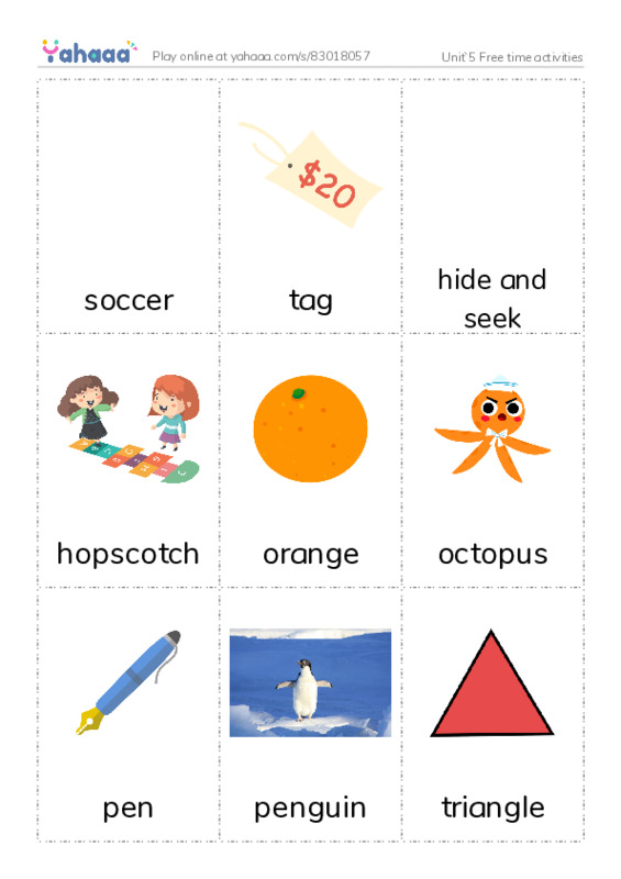 Picture flashcards worksheet for Unit ̀5 Free time activities