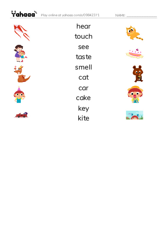 Match both sides worksheet for Grade 1 Unit 4 Lesson 4
