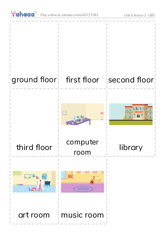 Picture flashcards worksheet for Unit 6 lesson 1 -GB5