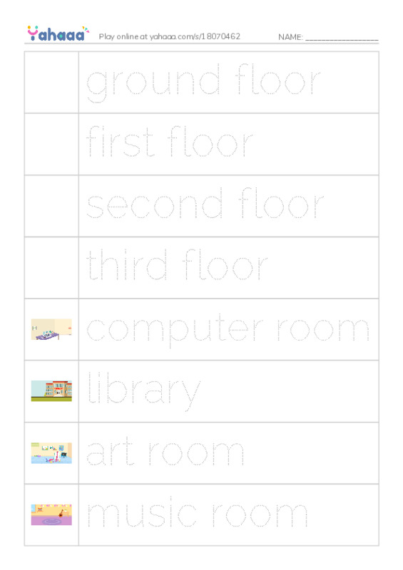 Picture and word rows worksheet for Unit 6 lesson 1 -GB5