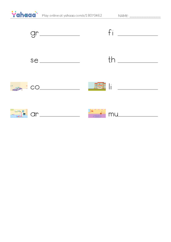 Write the word rows worksheet for Unit 6 lesson 1 -GB5