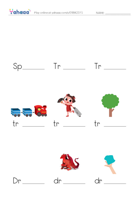 Finish the word worksheet for Sports Time, Tr, Tracy and 14 more