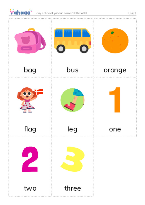 Picture flashcards worksheet for Unit 3
