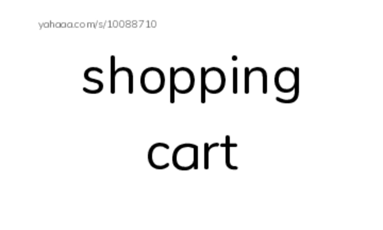 Index cards, words only worksheet for Go to shopping