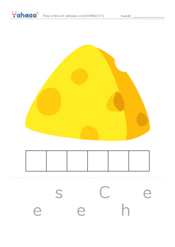 Letter scramble puzzle worksheet for Grade 2 Unit 6