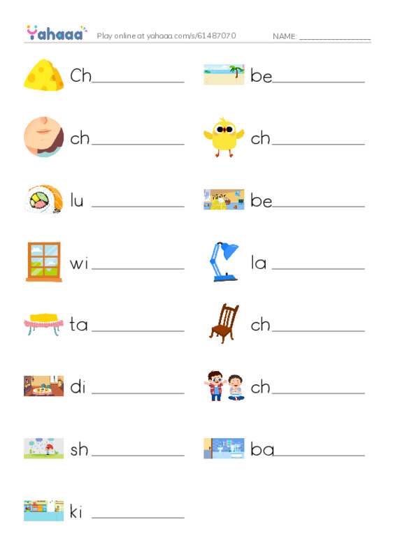 Write the word rows worksheet for Grade 2 Unit 6