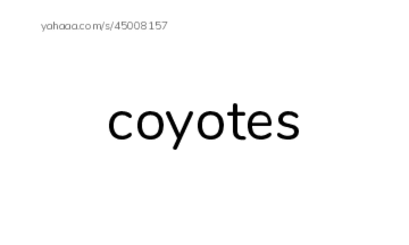 Index cards, words only worksheet for coyotes, mammals, dens and 3 more