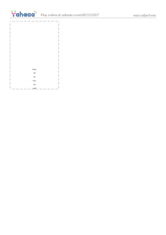 Picture flashcards worksheet for easy adjectives