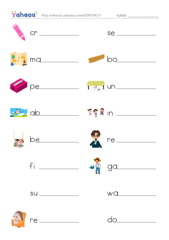Write the word rows worksheet for unit 8 GB5
