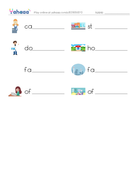Write the word rows worksheet for [ILEARN 4] UNIT 7 - LESSON 1,2: MY FAMILY