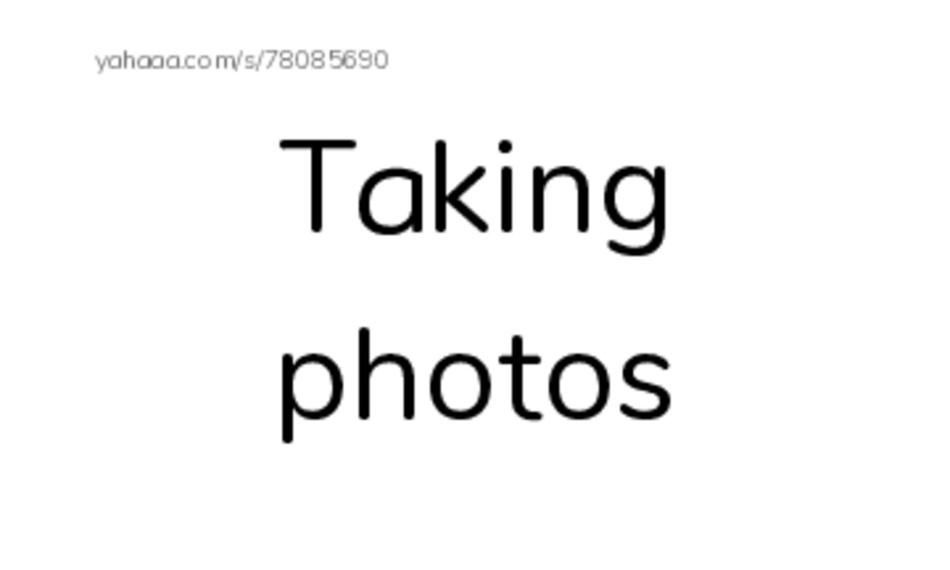 Index cards, words only worksheet for Taking photos, Camera, camera and 10 more