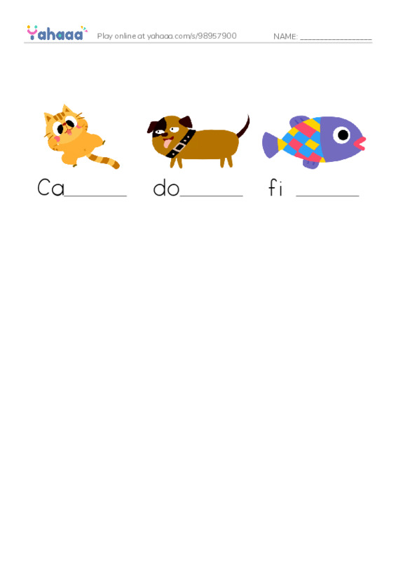 Finish the word worksheet for beta