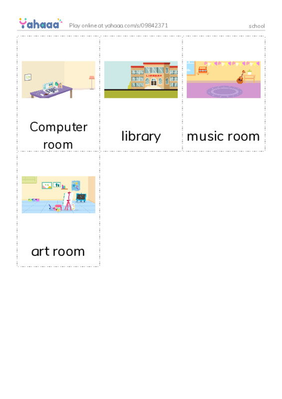 Picture flashcards worksheet for school