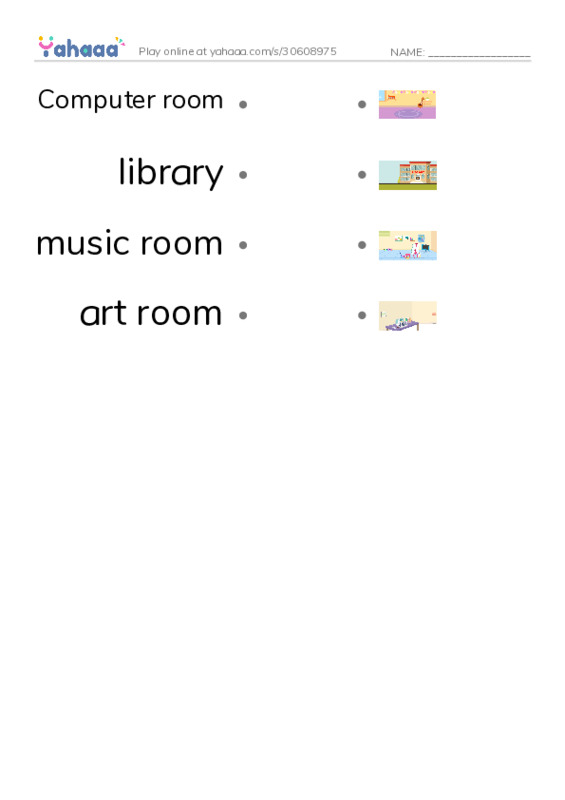 Draw a line to match worksheet for school