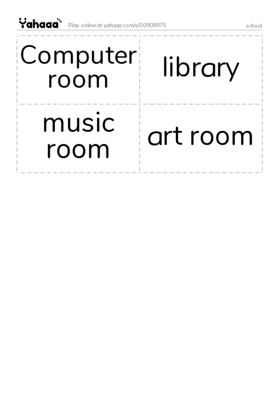 Word flashcards worksheet for school