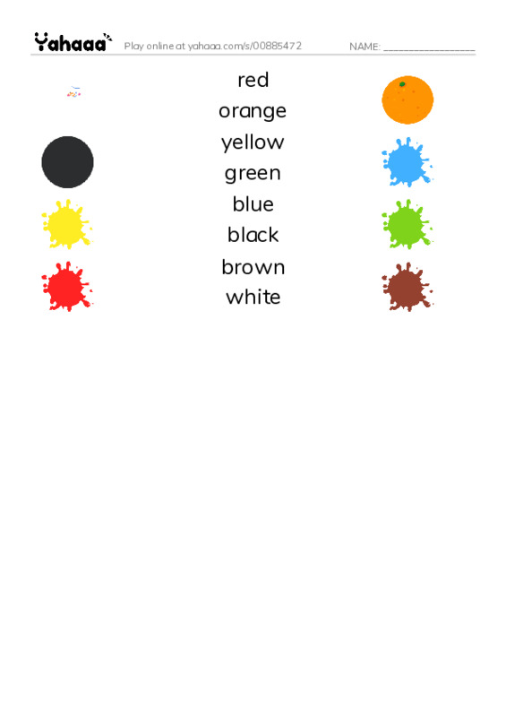 Match both sides worksheet for colours