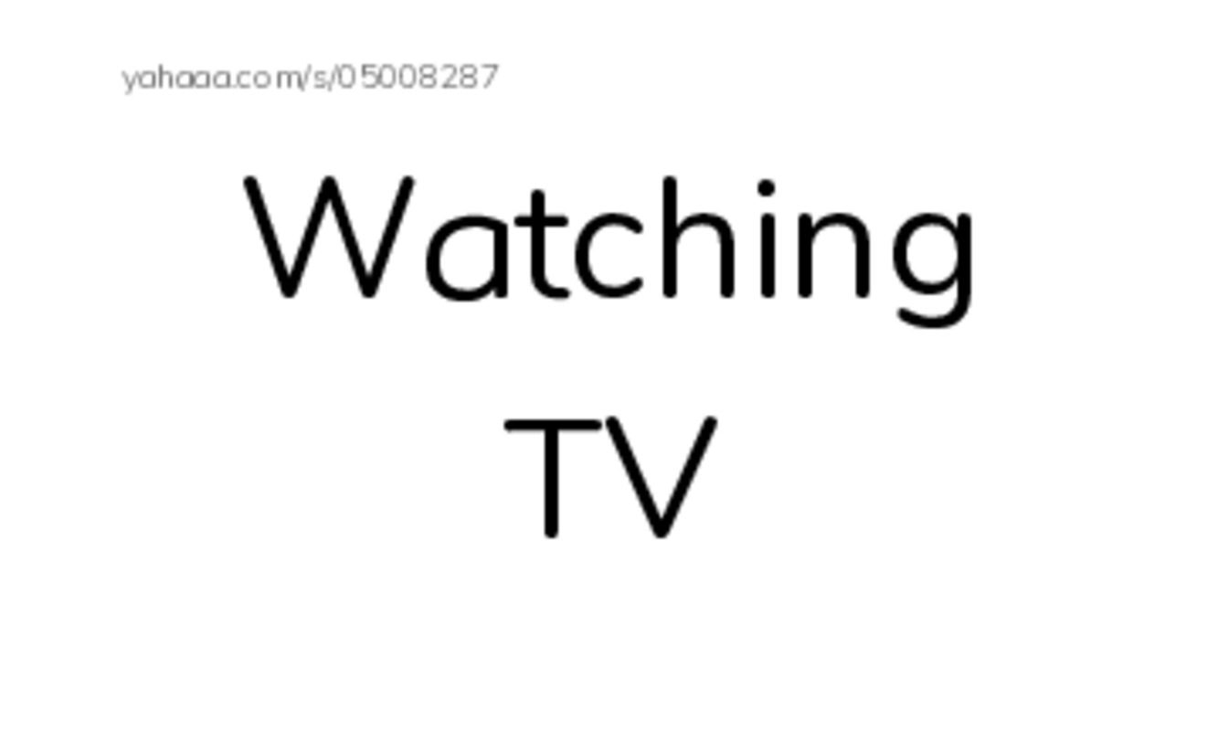 Index cards, words only worksheet for Watching TV, TV, TV and 10 more