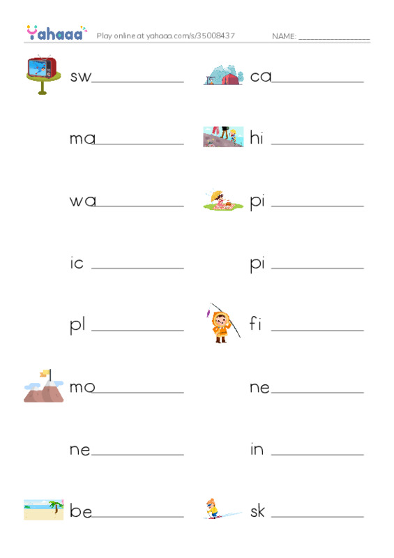 Write the word rows worksheet for Vocab unit 6