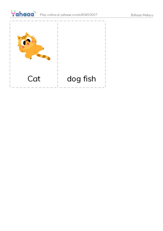 Picture flashcards worksheet for Bahasa Melayu