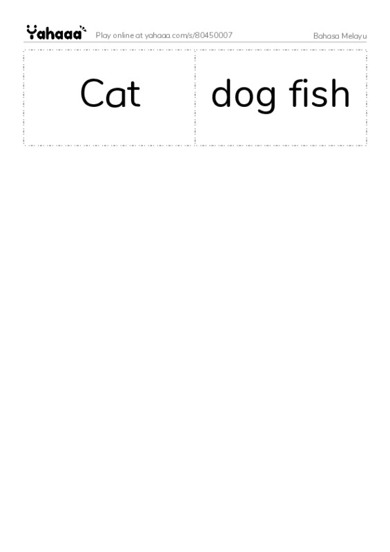 Word flashcards worksheet for Bahasa Melayu