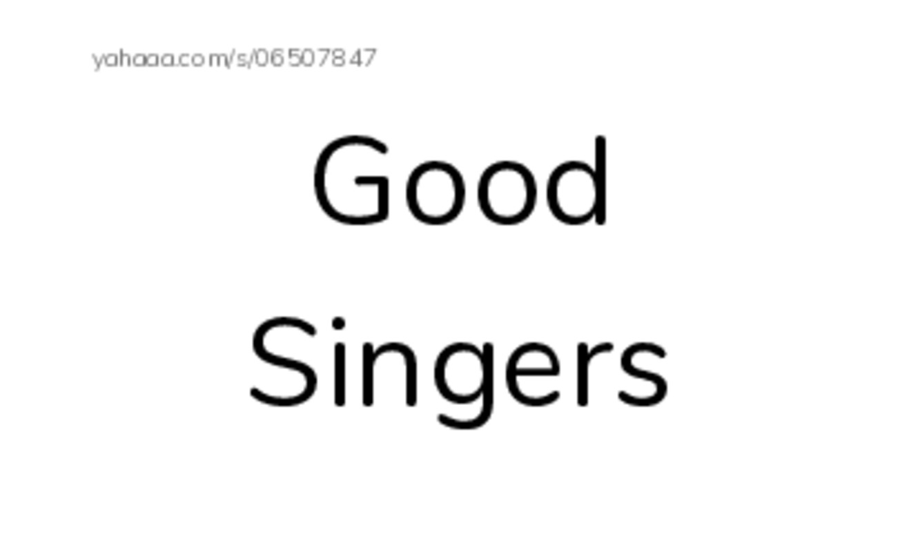 Index cards, words only worksheet for Good Singers, Pr, Primo and 14 more