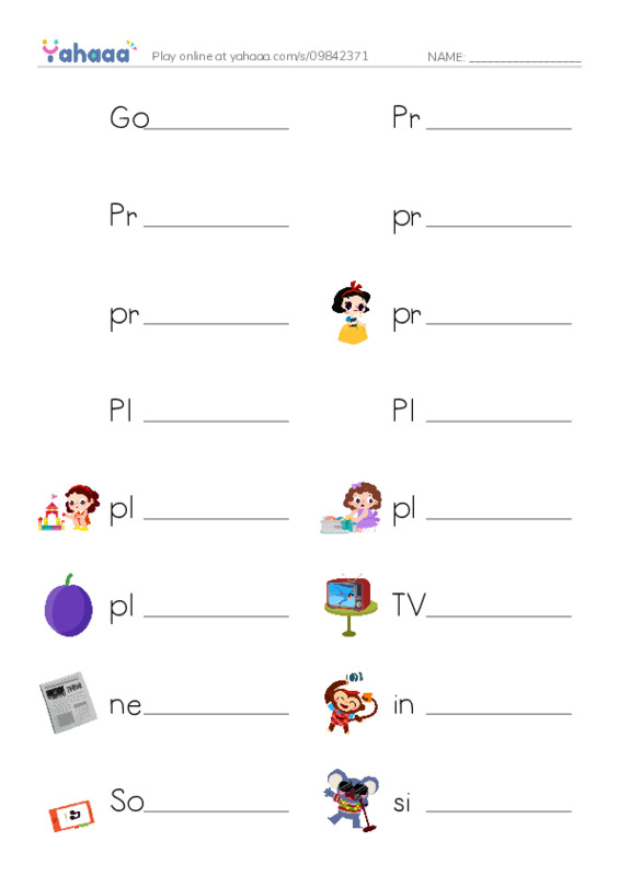 Write the word rows worksheet for Good Singers, Pr, Primo and 14 more