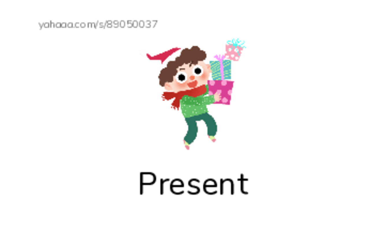 Index cards with pictures worksheet for Present, snowman, snowflake and 9 more