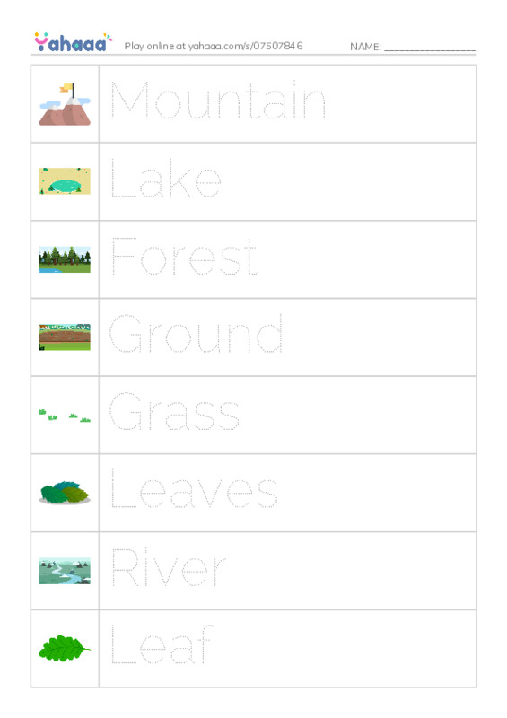 Picture and word rows worksheet for A Day on the farm