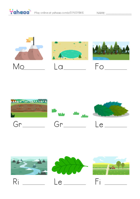 Finish the word worksheet for A Day on the farm