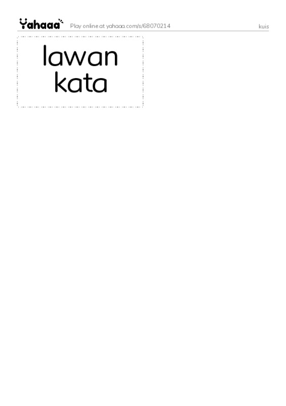 Word flashcards worksheet for kuis