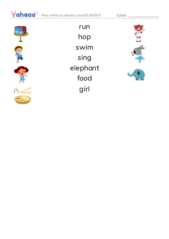 Match both sides worksheet for unit 6 activities
