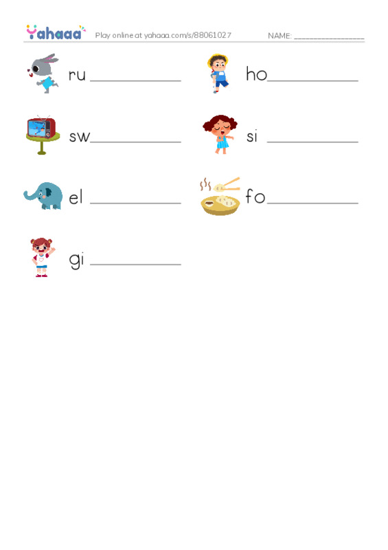 Write the word rows worksheet for unit 6 activities