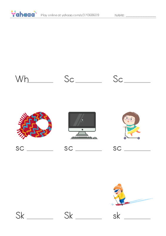 Finish the word worksheet for Where do you live?, Sc, Scota and 14 more