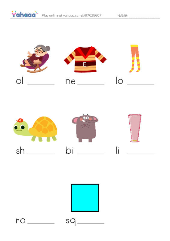 Finish the word worksheet for Let's Go 1 Unit 5