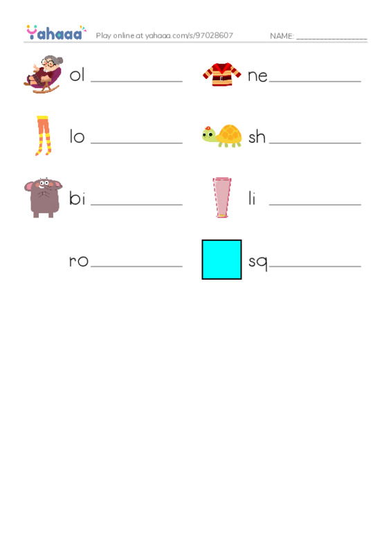 Write the word rows worksheet for Let's Go 1 Unit 5