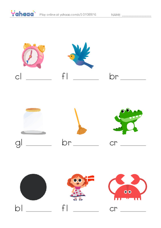 Finish the word worksheet for Oxford Phonics world 4 Unit 1