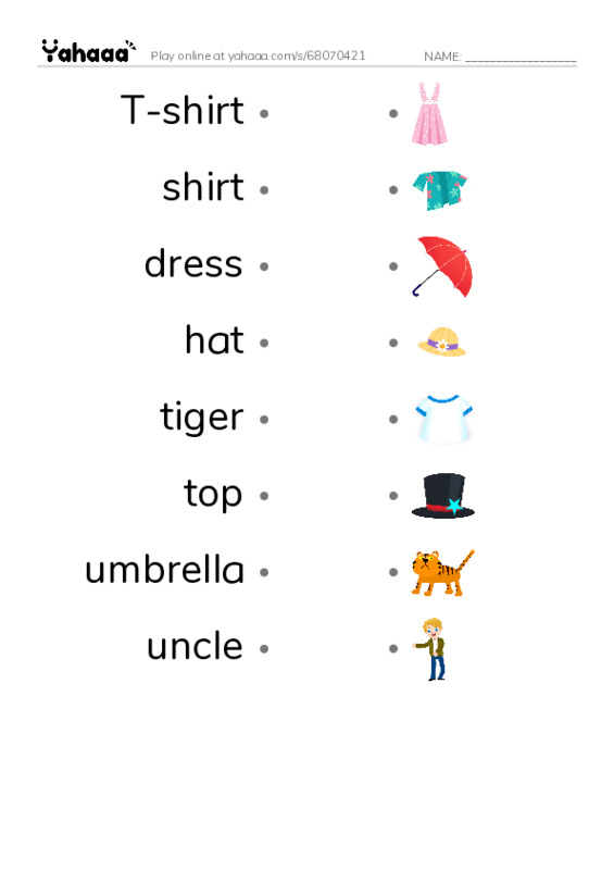 Draw a line to match worksheet for i learn smart 2