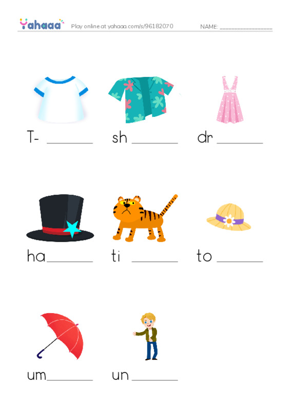 Finish the word worksheet for i learn smart 2