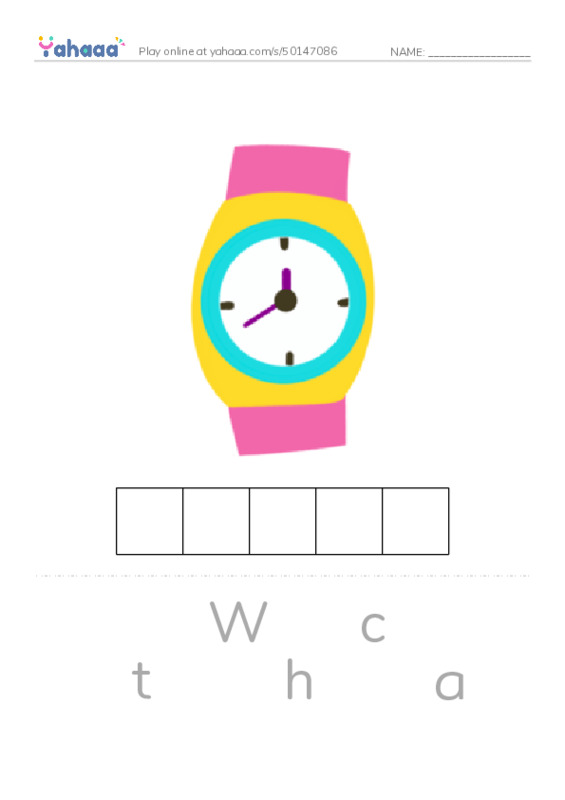 Letter scramble puzzle worksheet for Letter w
