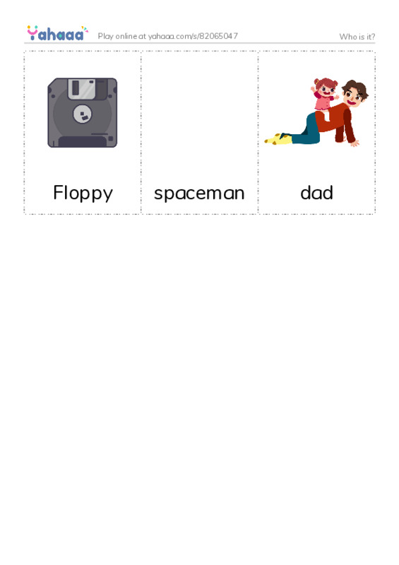 Picture flashcards worksheet for Who is it?